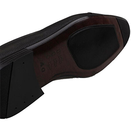 M2S Siyah Erkek Hakiki Deri Lazer Bağcıklı Klasik Ayakkabı