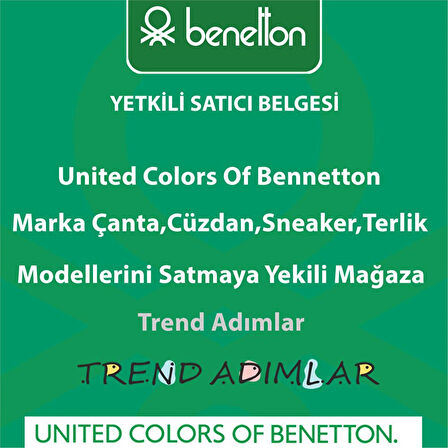 Benetton Siyah Monogram Eskitme Kadın El Çantası BNT 1287