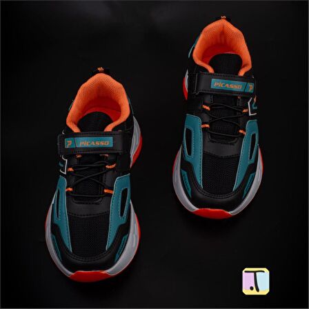 Trend Adımlar Turkuaz Renkli Dokulu Unisex Çocuk New Force Spor Ayakkabı