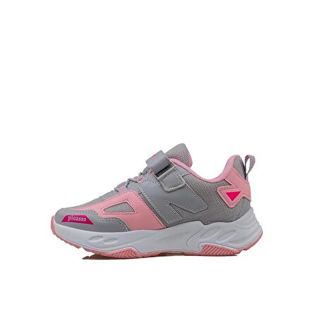 Trend Adımlar Pembe Renkli Dokulu Unisex Çocuk New Force Spor Ayakkabı