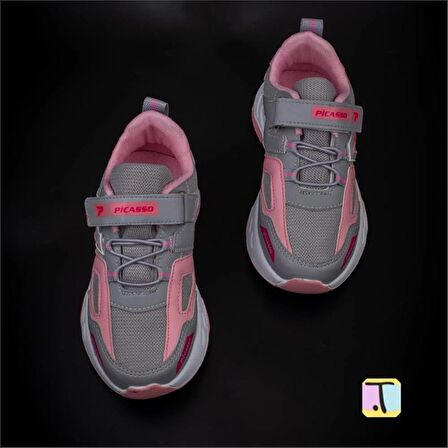 Trend Adımlar Pembe Renkli Dokulu Unisex Çocuk New Force Spor Ayakkabı