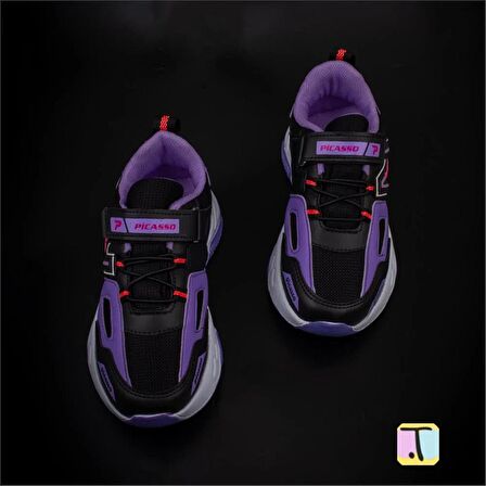 Trend Adımlar Lila Renkli Dokulu Unisex Çocuk New Force Spor Ayakkabı
