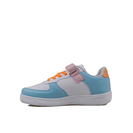 Trend Adımlar Mavi Suni Deri Mevsimlik Filet Unisex Çocuk Sneaker