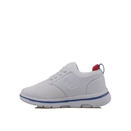 Trend Adımlar Beyaz Hafif Faylon Memory Foam Lastikli Çocuk Sneaker