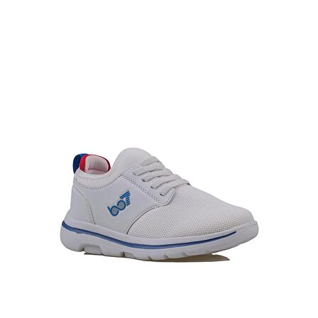 Trend Adımlar Beyaz Hafif Faylon Memory Foam Lastikli Çocuk Sneaker