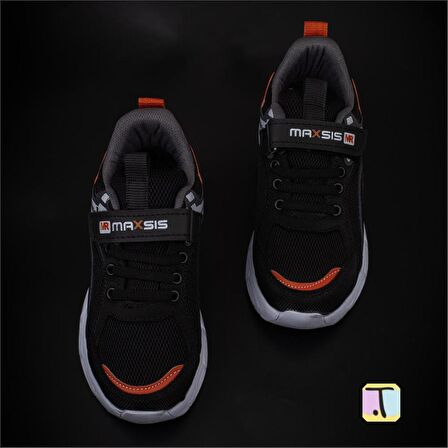 Trend Adımlar Turuncu Cırt Cırtlı Unisex Çocuk Spor Ayakkabı