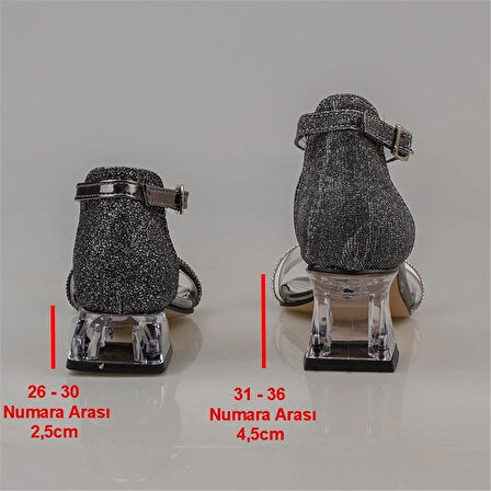 Trend Adımlar Platin Şeffaf Tek Bant Taşlı Kız Çocuk Klasik Ayakkabı