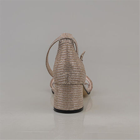 Trend Adımlar Bakır Taş İşlemeli Saten Kız Çocuk Klasik Ayakkabı