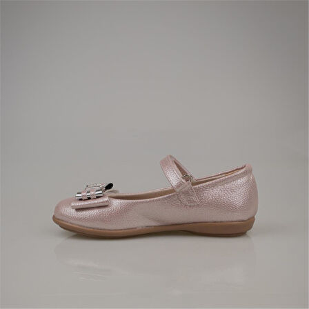 Trend Adımlar Pembe Parlak Fiyonklu Kız Çocuk Babet