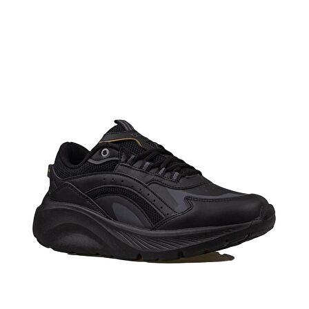 Trend Adımlar Siyah Kalın Tabanlı Memory Foam Unisex Sneaker