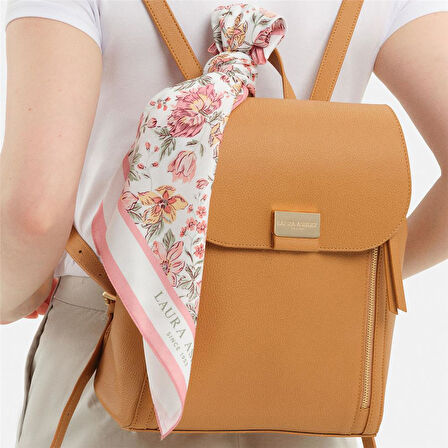 Laura Ashley Taba Büyük Boy Kadın Şal Detaylı Sırt Çantası