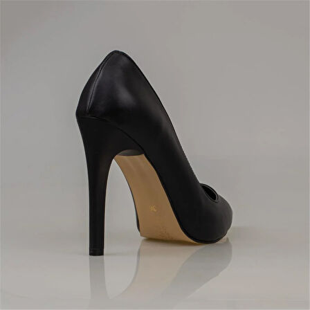 Trend Adımlar Siyah Kadın İnce Topuklu Sivri Burun Stiletto