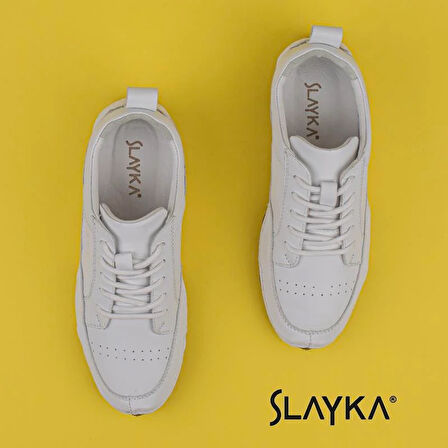 Slayka Beyaz Rollo Two Hakiki Deri Gündelik Ayakkabı