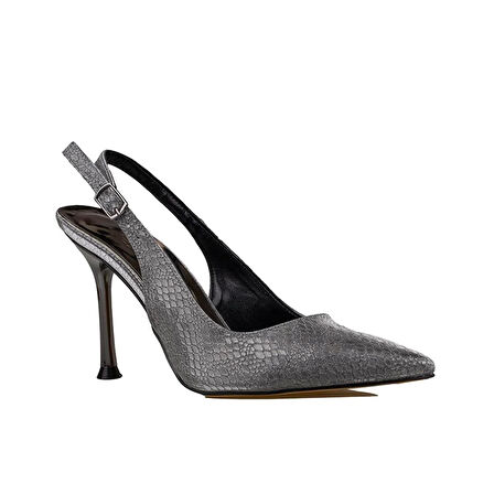 Trend Adımlar Platin Elegance Satin Kadın Parlak Saten Klasik Ayakkabı