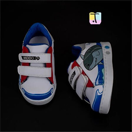 Trend Adımlar Mavi Cute Monster Işıklı İlk Adım Bebe Sneaker