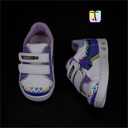 Trend Adımlar Lila Cute Monster Işıklı İlk Adım Bebe Sneaker