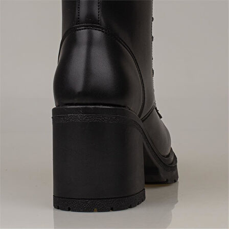 Trend Adımlar Siyah Kadın Kalın Taban Klasik Tarz Casual Bot