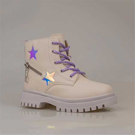 Pepino Krem Kız Çocuk Yıldız Detaylı Lux Bot