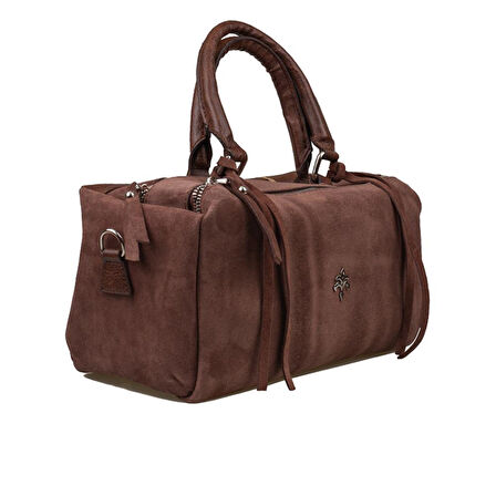 Jacquline Kahverengi Dandelion Nubuk Deri Kadın Casual El Çantası