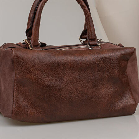 Jacquline Kahverengi Dandelion Nubuk Deri Kadın Casual El Çantası