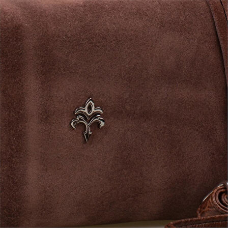 Jacquline Kahverengi Dandelion Nubuk Deri Kadın Casual El Çantası