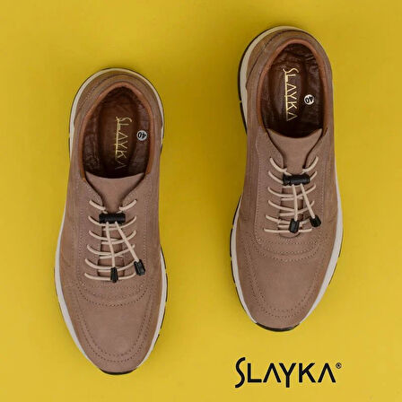 Slayka Bej AeroFlex Hakiki Deri Erkek Casual Ayakkabı