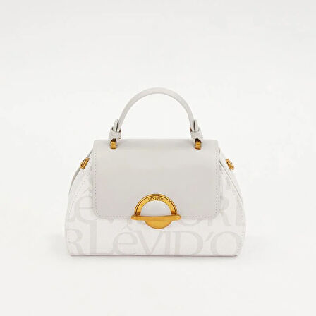 Levidor Beyaz Baskılı Kadın Casual El Çantası
