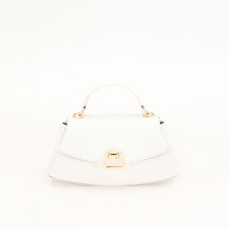 Levidor Beyaz Oval Kadın El Çantası