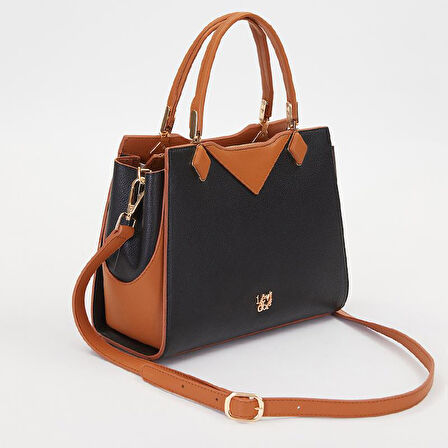 Levidor Siyah Kahve Kadın Klasik Casual El Çantası