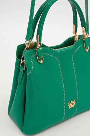 Levidor Yeşil Zarif Dikiş Detaylı Kadın El Çantası