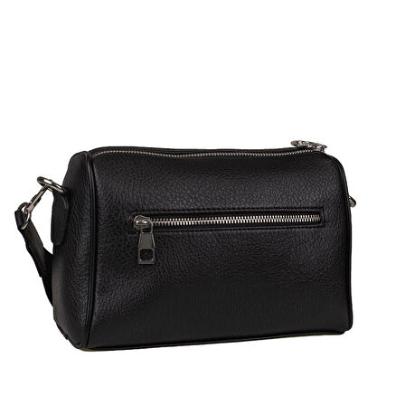 Jacquline Siyah Mat Bendis Deri Kadın Çapraz Çanta