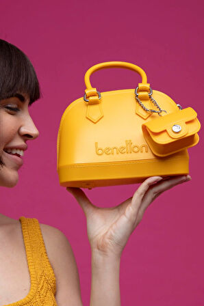 Benetton Sarı Mini Boy Melissa Kadın El Çantası BNT 1449