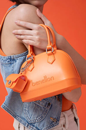 Benetton Turuncu Mini Boy Melissa Kadın El Çantası BNT 1449