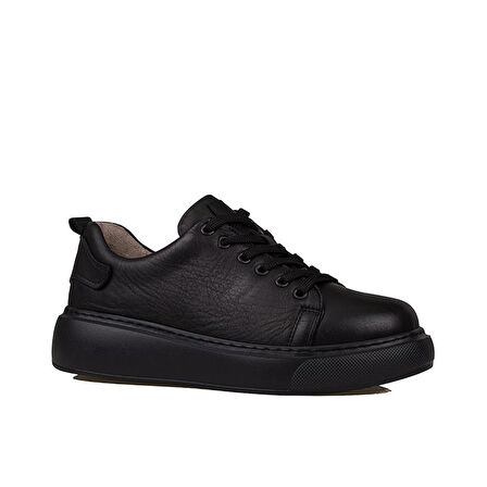 Trend Adımlar Siyah Aura Kadın Hakiki Deri Sneaker