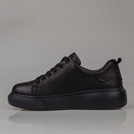 Trend Adımlar Siyah Aura Kadın Hakiki Deri Sneaker