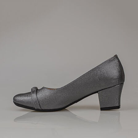 Trend Adımlar Gümüş Taş Sarmalı Kadın Klasik Ayakkabı