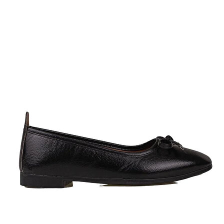 Trend Adımlar Siyah Fiyonk Bağlama Düz Babet