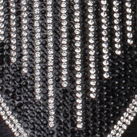 Trend Adımlar Siyah Taş İşlemeli Kadın Babet