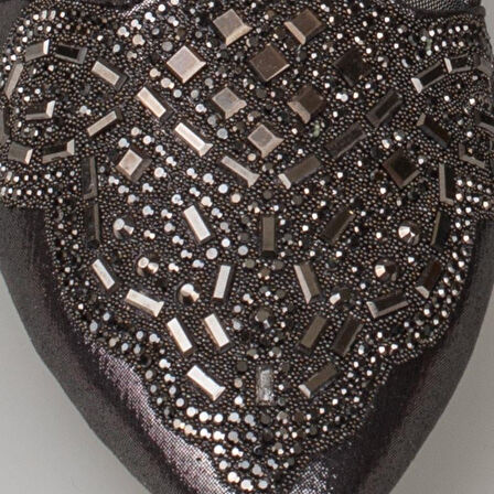 Trend Adımlar Platin Dik Taş İşlemeli Kadın Babet