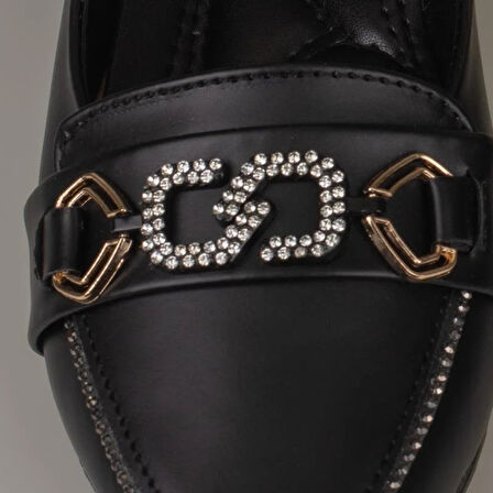 Trend Adımlar Siyah Comfort Taş İşlemeli Kadın Babet