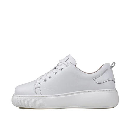 Trend Adımlar Beyaz Aura Kadın Hakiki Deri Sneaker