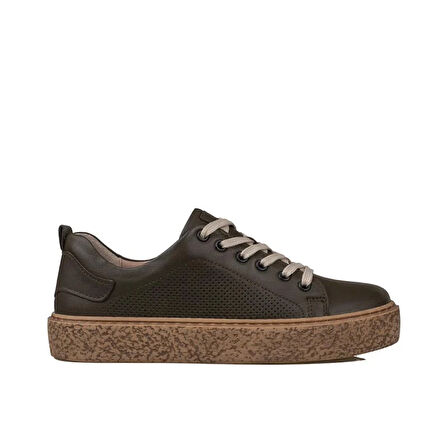 Trend Adımlar Haki Opi Hakiki Deri Kadın Sneaker