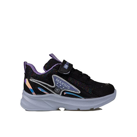 Trend Adımlar Siyah-Beyaz Hafif Cırt Cırtlı Fileli Çocuk Spor Ayakkabı