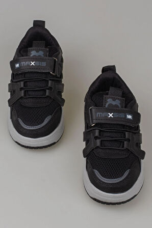 Trend Adımlar Siyah Kaymaz Taban Çocuk Spor Ayakkabı