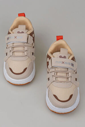 Trend Adımlar Bej Kaymaz Taban Çocuk Spor Ayakkabı