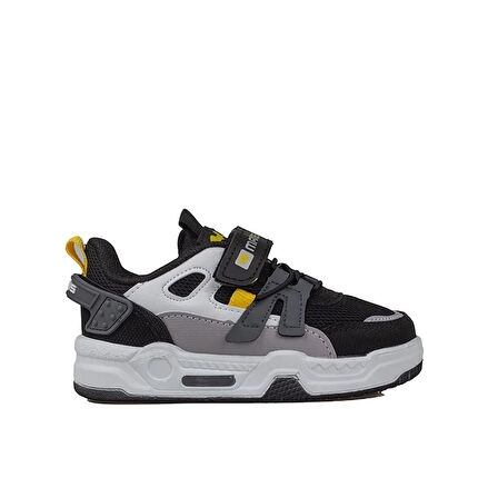 Trend Adımlar Siyah-Beyaz Kaymaz Taban Çocuk Spor Ayakkabı