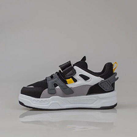 Trend Adımlar Siyah-Beyaz Kaymaz Taban Çocuk Spor Ayakkabı