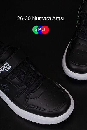 Pepino Siyah-Beyaz Ultra Hafif Düz Unisex Çocuk Sneaker