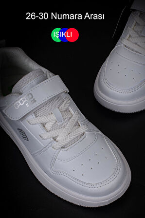 Pepino Beyaz Ultra Hafif Düz Unisex Çocuk Sneaker