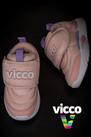 Vicco Pudra Mila Çocuk Ultra Hafif Cırtlı Sneaker